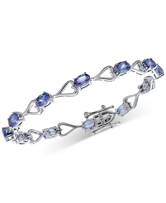 Tanzanite Heart Link Bracelet (10-3/4 ct. t.w.) in Sterling Silver