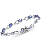 Tanzanite Heart Link Bracelet (10-3/4 ct. t.w.) in Sterling Silver