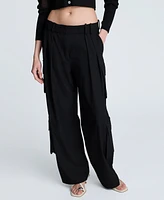 Kenneth Cole Women's Fly-Front Pleated Cargo Pants