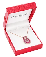Effy Ruby (2-1/3 ct. t.w.) & Diamond (3/8 ct. t.w.) Swirl 18" Pendant Necklace in 14k Rose Gold
