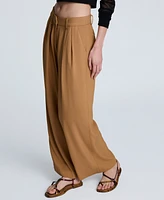 Kenneth Cole Women's High Rise Double-Pleat Wide-Leg Pants