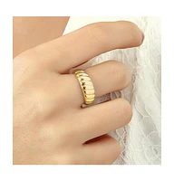 Spero London Croissant Ring Sterling Silver Gold Vermeil