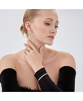 Spero London Gold Rose Gold and Silver Spiral Sterling Silver Flat Bracelet