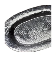 Oval Hammered Stainless Steel Serving Tray – Decorative & Durable Entertaining Platter