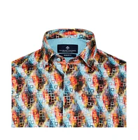 Luchiano Visconti Men's Multicolor Square Shirt