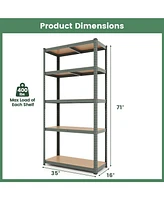 5-Tier Heavy Duty Metal Shelving Unit with 2000 Lbs Total Load Capacity