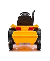 ExperienceJoywhale Kids 12V Ride-On Tractor with Detachable Trailer