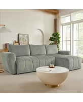 Convertible Sectional Sofa Couch, Modern Fabric 3 Seater L-Shaped Couch for Living Room, Apartment, Office, Small Space