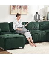 U-Shaped Modular Sectional Sofa with Reversible Chaise