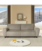 Corduroy Sleeper Sofa Couch with Storage - Light Brown