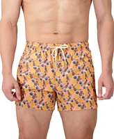 Sunset and Vines Men's Pineapple-Pattern Woven Swim Trunks
