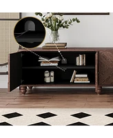 Modern Tv Cabinet with Extendable Storage and Adjustable Shelves (70"-90")