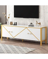 70.9" Tv Stand for TVs up to 75", Media Console with 2 Cabinets