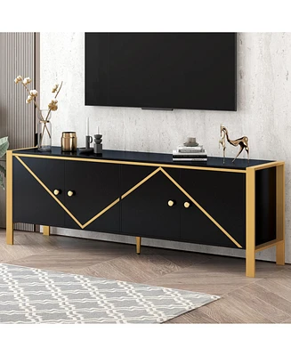 70.9" Tv Stand for TVs up to 75", Media Console with 2 Cabinets