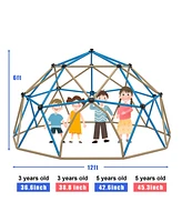 Kids Climbing Dome Tower - 12 Ft Jungle Gym Geometric Playground Dome Climber Monkey Bars