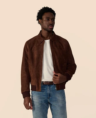 Furniq Uk Men's Men s Suede Bomber Jacket, Created for Macy s