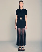 Kenneth Cole Women's Godet Fit & Flare Pull-On Maxi Skirt
