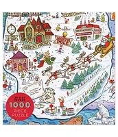 1000 Piece Greetings From The North Pole Map Christmas Jigsaw Puzzle