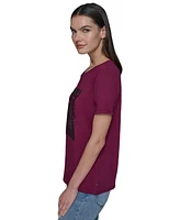 Karl Lagerfeld Paris Women's Embellished C'est La Vie Crystal Top