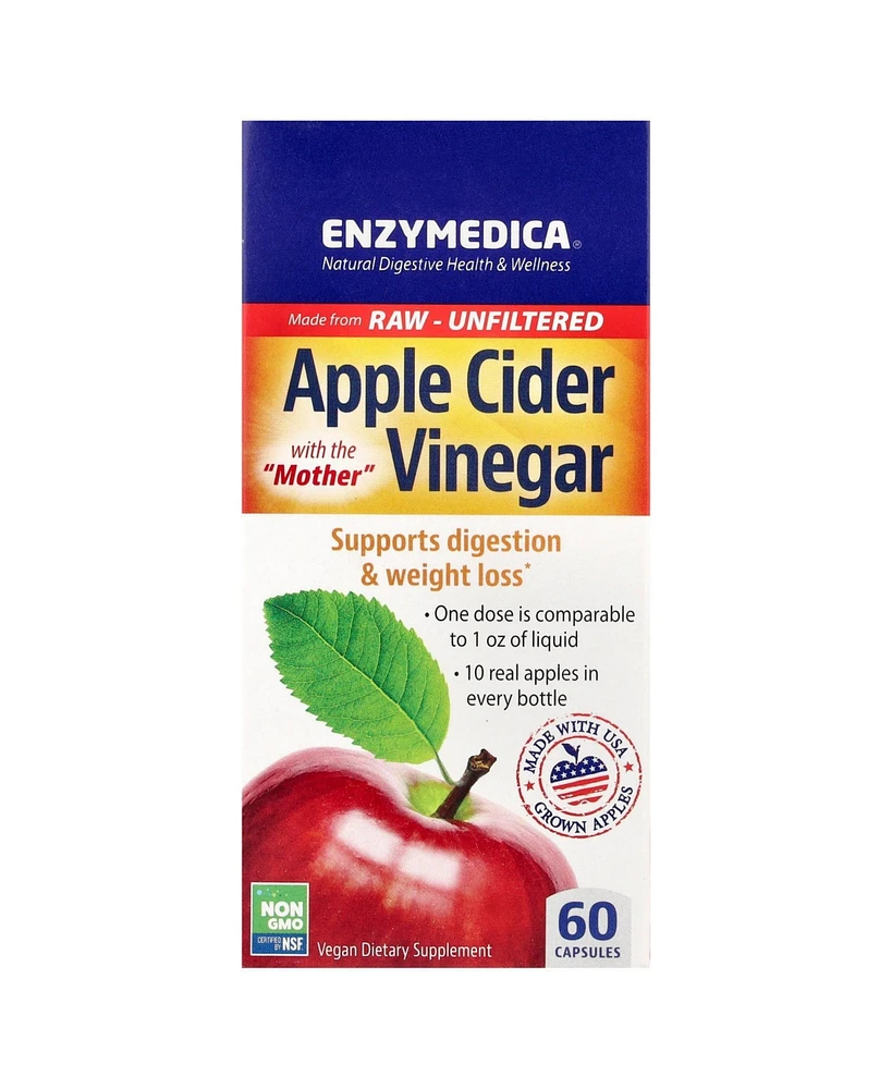 Enzymedica, Apple Cider Vinegar, Healthy Weight and Digestive Support, 60 Count