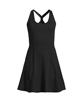 Lands' End Women's Active High Impact Skater Skirt Dress