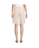 Lands' End Women's Linen Blend High Rise Pintuck 12" Bermuda Shorts