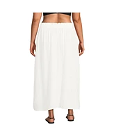 Lands' End Plus Cotton Gauze Maxi Swim Cover-up Skirt