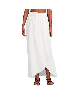 Lands' End Women's Cotton Gauze Maxi Swim Cover-up Skirt