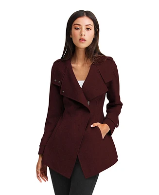 Belle & Bloom Women's Bad Girl Wool Blend Moto Coat