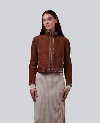 Furniq Uk Women's Suede Studded Jacket, Created for Macy's
