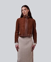 Furniq Uk Women's Suede Studded Jacket, Created for Macy's