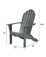Gymax 2PCS Wooden Classic Adirondack Chair Lounge Chair Outdoor Patio