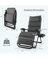 Gymax Zero Gravity Chair Folding Recliner Lounge w/ Cushion Cup Holder