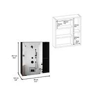 Depot E-shop Andes Medicine Single Door Cabinet With Mirror, Five Interior Shelves