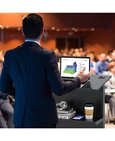 3-Position Height Adjustable Lectern Table with Tilted Tabletop