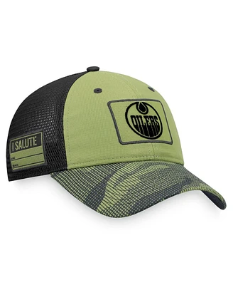 Fanatics Men's Camo/Black Edmonton Oilers Military Appreciation Snapback Hat