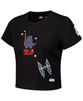 Freeze Max Women's Black Star Wars Babydoll Cropped T-Shirt