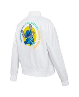 Freeze Max Women's White Lilo and Stitch Scrump Full-Snap Satin Jacket
