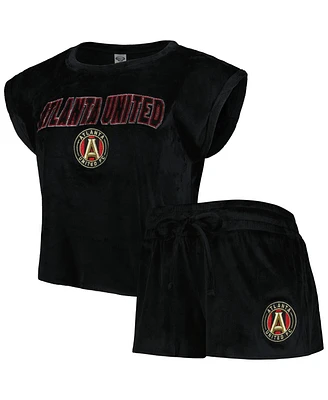 Concepts Sport Women's 2-Piece Black Atlanta United Fc Intermission T-Shirt and Shorts Sleep Set