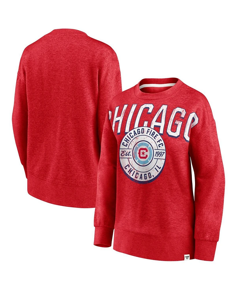 Fanatics Women's Red Chicago Fire True Classics Oversized Pullover Sweatshirt
