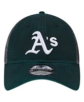 New Era Men's Green Athletics Team Slick Trucker 9TWENTY Adjustable Hat