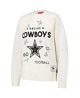 Mitchell & Ness Women's Cream Dallas Cowboys Lightweight 3.0 Logo Pullover Sweatshirt