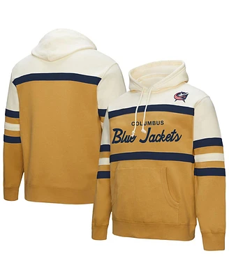 Mitchell & Ness Men's Gold/Cream Columbus Blue Jackets Head Coach Pullover Hoodie