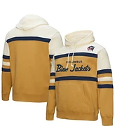 Mitchell & Ness Men's Gold/Cream Columbus Blue Jackets Head Coach Pullover Hoodie
