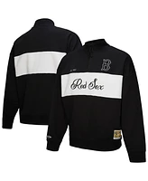 Mitchell & Ness Women's Black Boston Red Sox Quarter-Zip Pullover Top