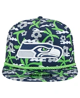 New Era Men's Navy Seattle Seahawks Wakey Wakey Golfer Snapback Hat