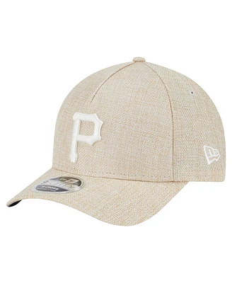 New Era Men's Beige Pittsburgh Pirates Cotton Weave M-Crown A-Frame 9FORTY Adjustable Hat