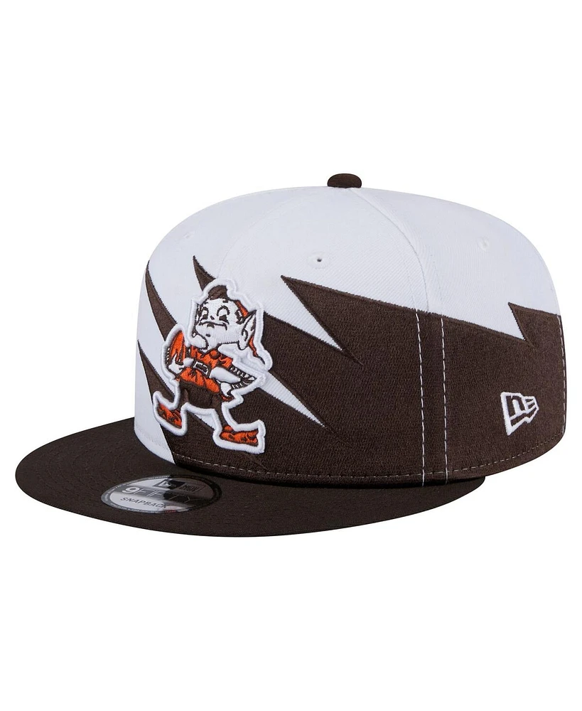 New Era Men's Brown Cleveland Browns Throwback Jagged 9FiFTY Snapback Hat