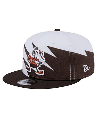 New Era Men's Brown Cleveland Browns Throwback Jagged 9FiFTY Snapback Hat