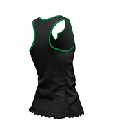 New Era Women's Black Philadelphia Eagles Lettuce Hem Notch Neck Tri-Blend Tank Top